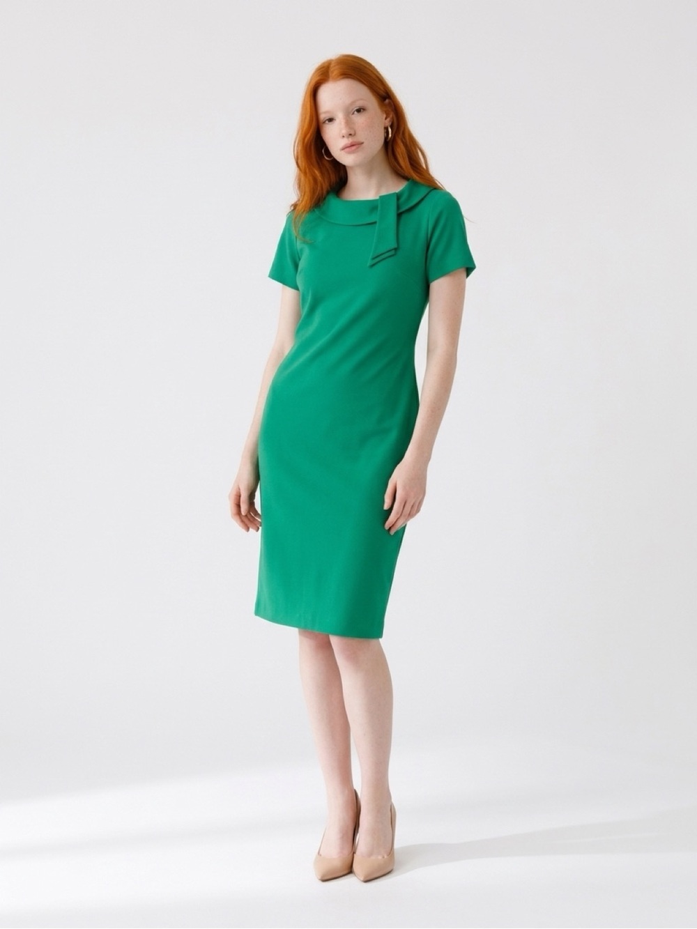 Alexia Admor Emerald Green Midi Sheath Dress